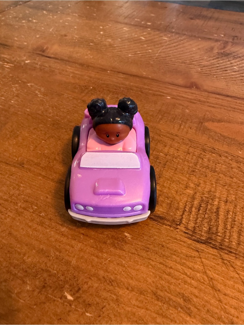 Fisher Price Little People Tessa purple car wheelie as is